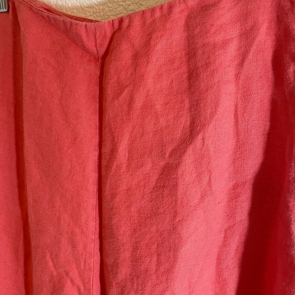 Banana Republic Linen Coral Orange Pink A-Line Skirt Size 4 - Picture 3 of 6